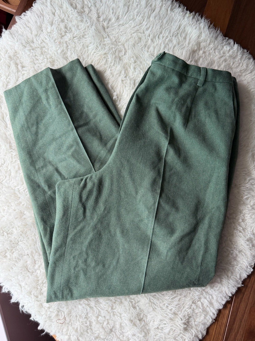 Pendleton Forest Green High Rise Lined Wool Trousers 16W